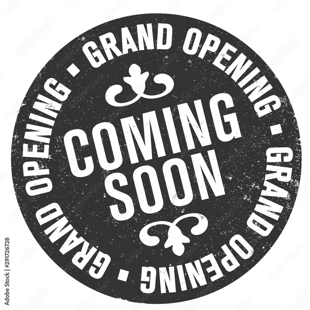 grungy round GRAND OPENING COMING SOON rubber stamp print vector illustration grungy round GRAND OPENING COMING SOON rubber stamp print vector illustration