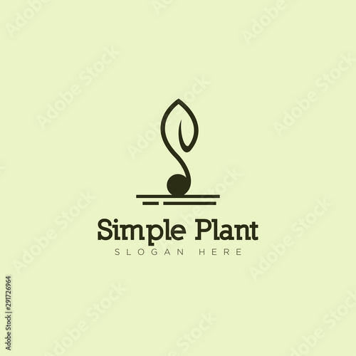 Logo simple plant, with sprout letter S vector