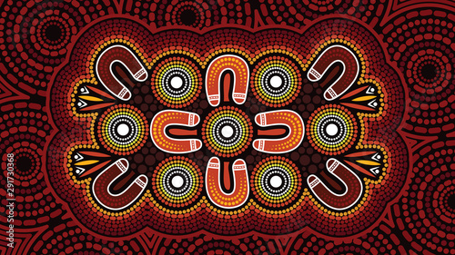 Illustration based on aboriginal style of background.