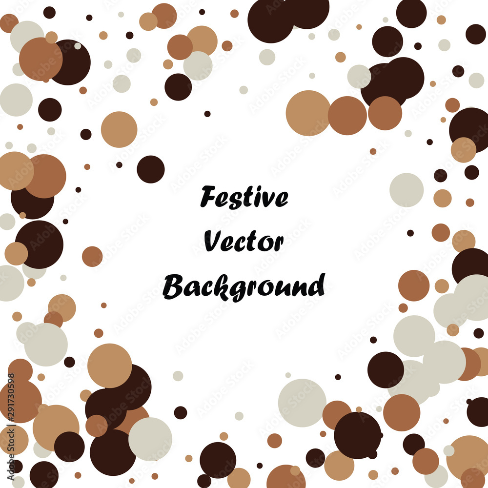 Obraz premium Festive color round confetti background. Square frame confetti texture for holiday, postcard, poster, website, carnivals, birthday and children's parties. Cover confetti mock-up. Wedding card layout