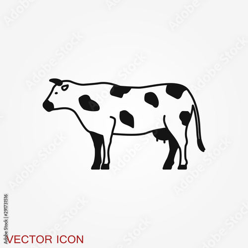 Fototapeta Naklejka Na Ścianę i Meble -  Cow icon. High quality symbol of animal for web design