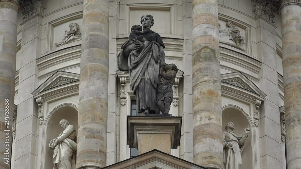 Beautiful statue in the center of the city. Berlin, Germany. 4K. Beautiful statue in the center of the city. Berlin, Germany. 4K.