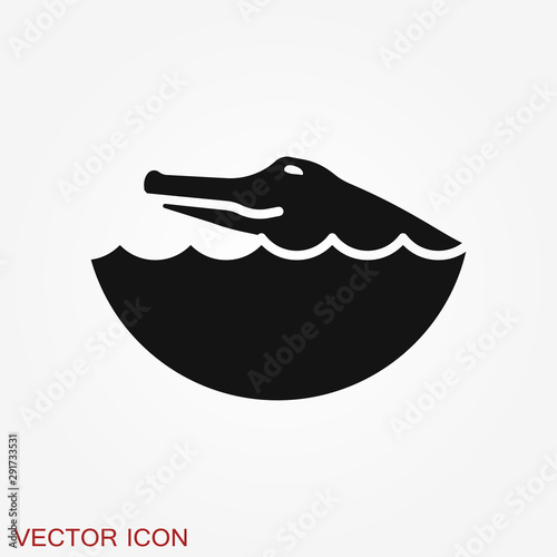 Crocodile icon. zoo animal flat design. vector symbol