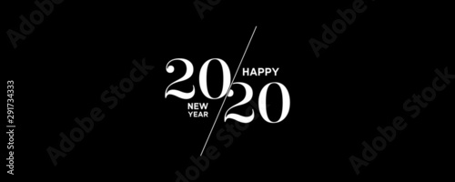 2020 Logo Happy New Year Background. Brochure Design Template, Poster, Card, Banner. Vector Illustration.