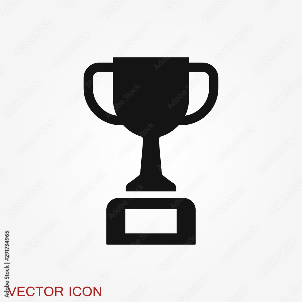 Trophy cup icon. Sport competition silhouette symbol.