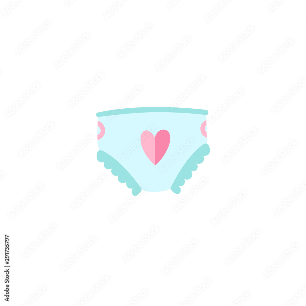 Simple icon cartoon style of diaper for baby shower. Simple icon cartoon style of diaper for baby shower.