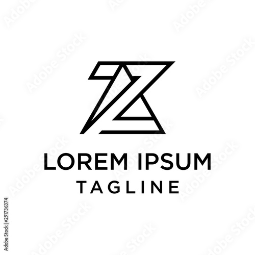 initial letter logo ZA, AZ logo template