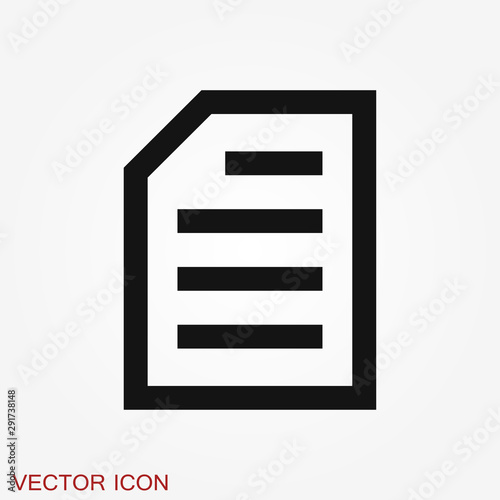Document flat icon, Document vector icon. Illustration for graphic and web design © ironsv