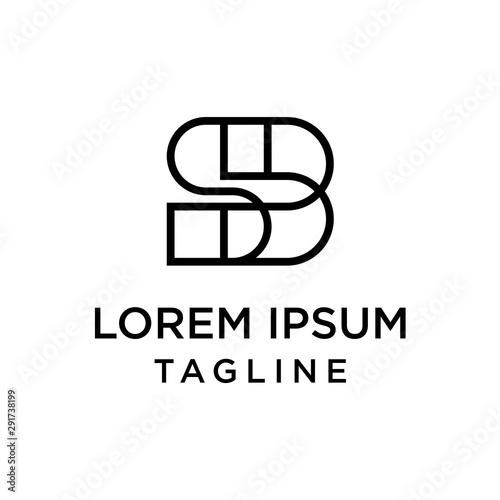 initial letter logo SB, BS logo template