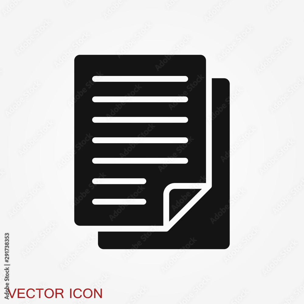 Document flat icon, Document vector icon. Illustration for graphic and web design Document flat icon, Document vector icon. Illustration for graphic and web design