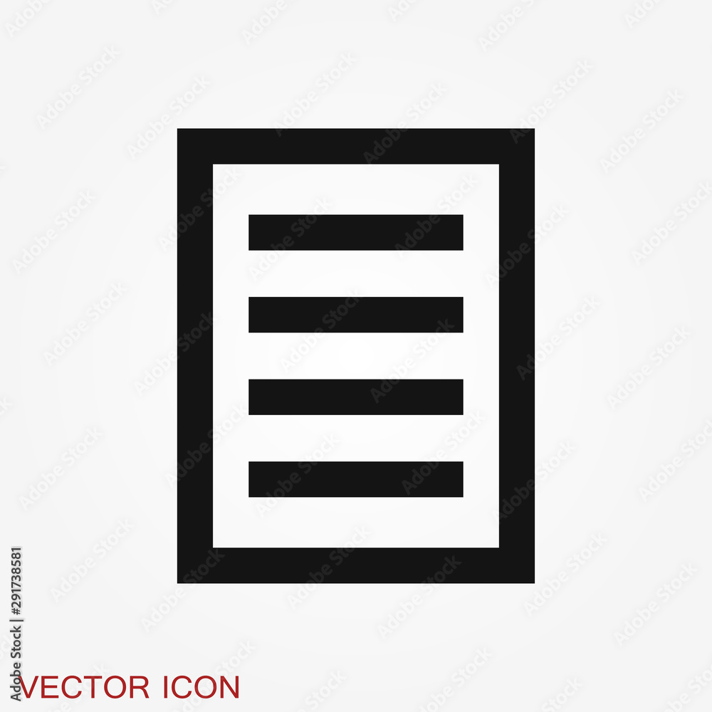 Document flat icon, Document vector icon. Illustration for graphic and web design Document flat icon, Document vector icon. Illustration for graphic and web design