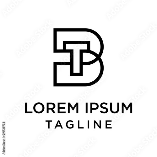 initial letter logo BT, TB logo template
