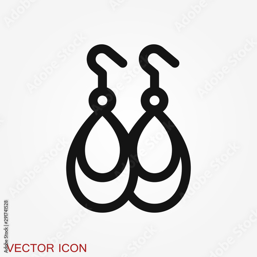 Earrings icon. Vector illustration of pearl earrings vector icon