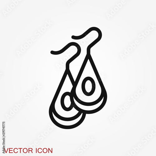 Earrings icon. Vector illustration of pearl earrings vector icon