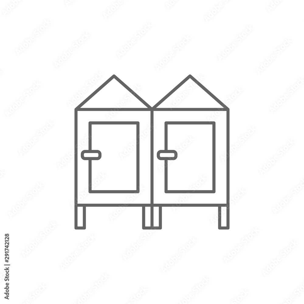 Dressing room icon. Element of swimming poll thin line icon Dressing room icon. Element of swimming poll thin line icon