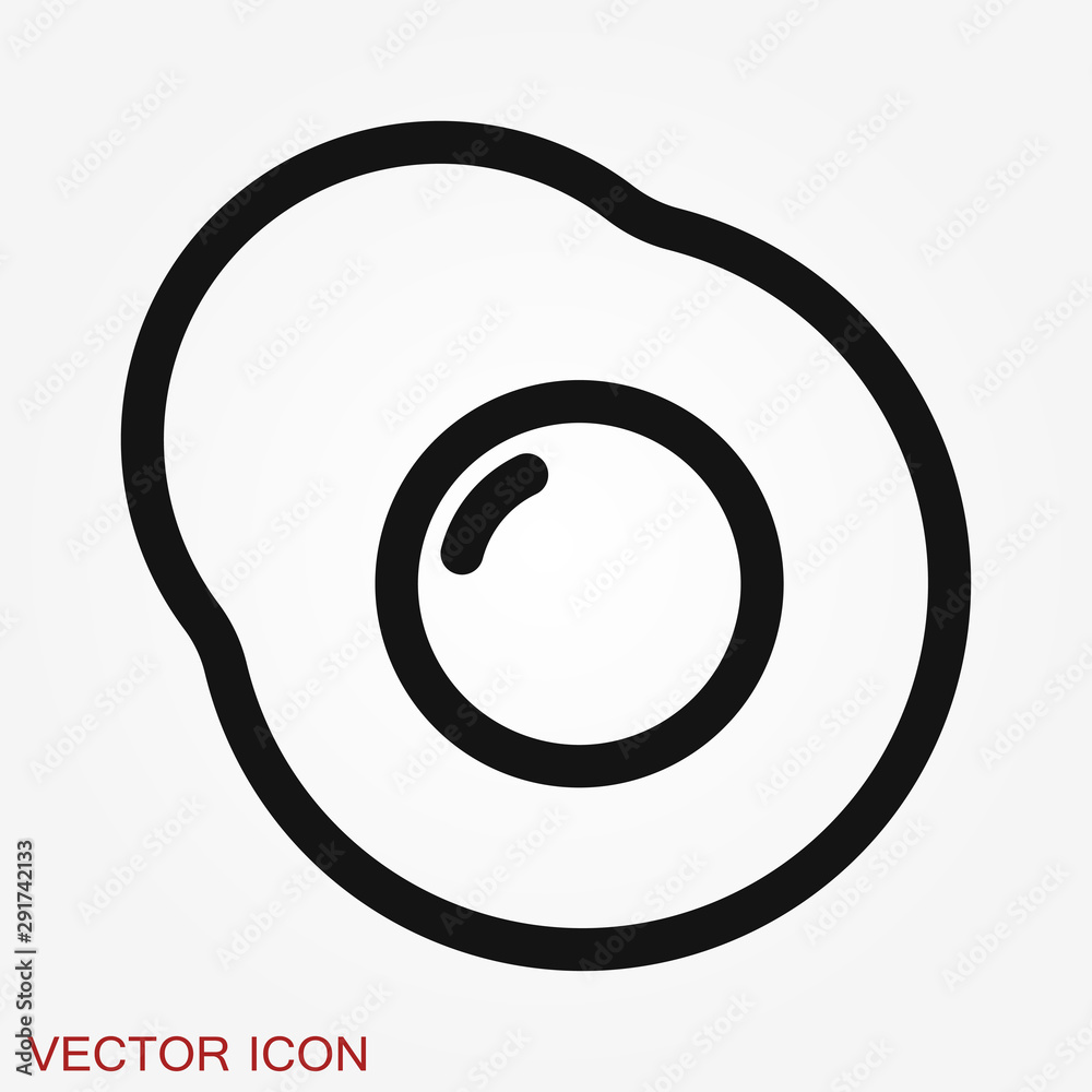 Egg vector icon, breakfast food symbol. Flat vector illustration Egg vector icon, breakfast food symbol. Flat vector illustration