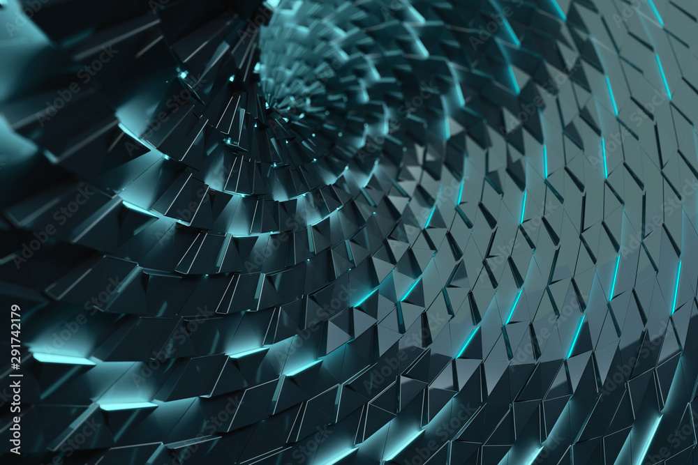 3D Illustration Rendering. Abstract Concept Tech wallpaper with 3D ...