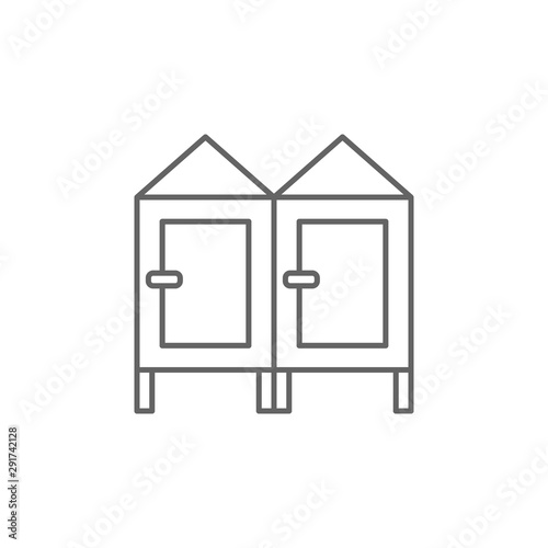 Dressing room icon. Element of swimming poll thin line icon