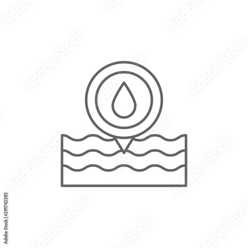 Humidity in the pool icon. Element of swimming poll thin line icon