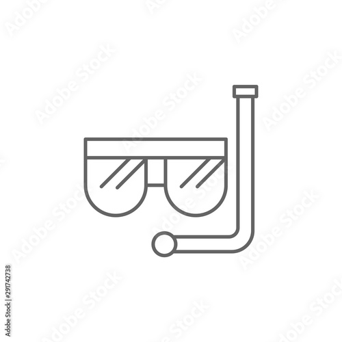 Diving mask icon. Element of swimming poll thin line icon