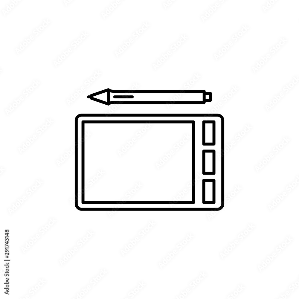 Workplace, graphic tablet icon. Element of workplace thin line icon