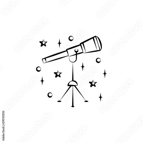 Telescope icon. Element of space hand drawn icon