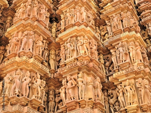 The frescoes are erotic inside the temples of the Western group including Visvanatha-Khajuraho, Madhya Pradesh, India, UNESCO heritage