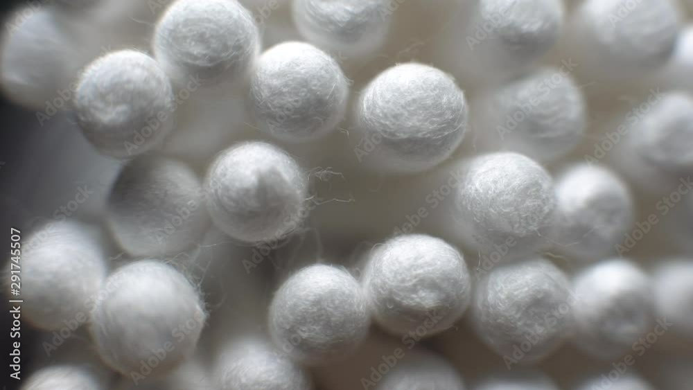 Extreme Close Up Macro Cotton swabs isolated