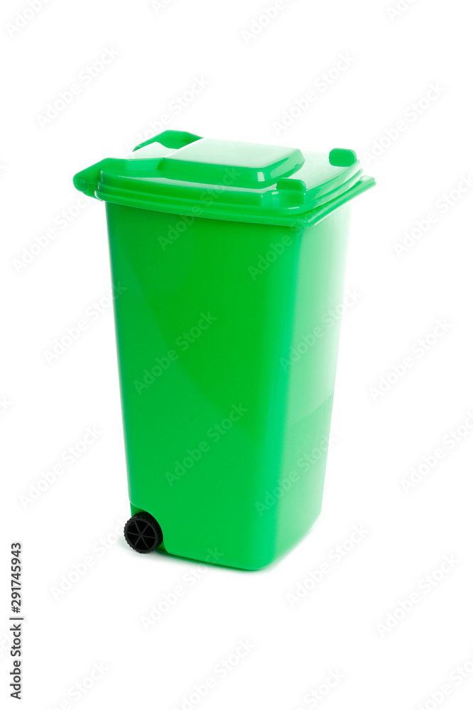 Trash bin closed isolated on a white background
