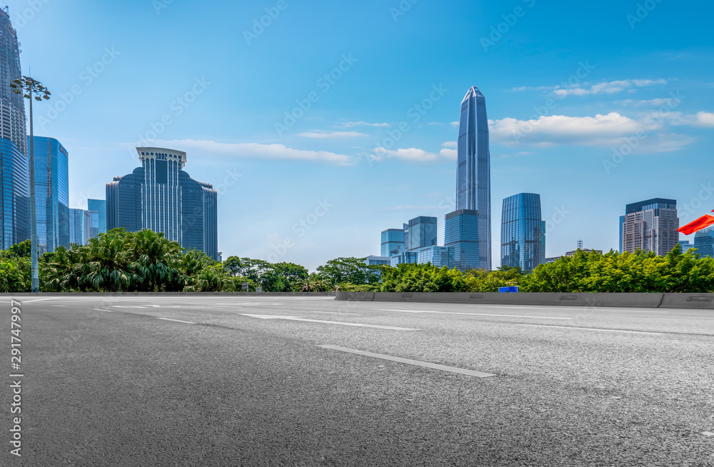 Road Pavement and Shenzhen Architectural Landscape Skyline Road Pavement and Shenzhen Architectural Landscape Skyline