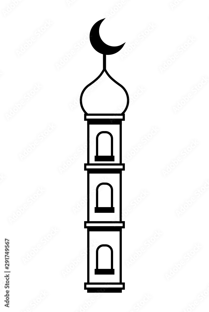 ramadan kareem lamp with moon hanging vector illustratio