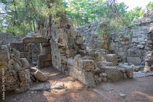 Phaselis ancient city ruins. The Agora. Kemer, Antalya,Turkey