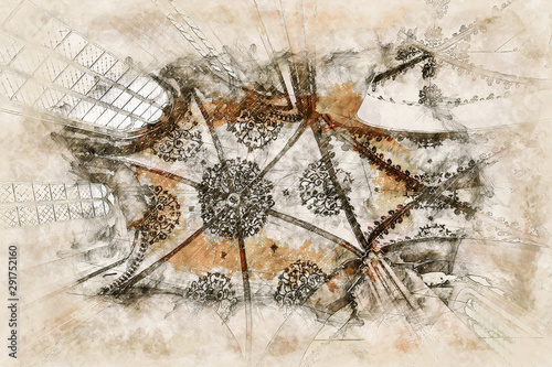 Digital artistic Sketch of a Cathedral