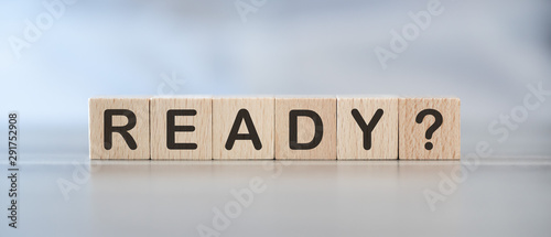 Word ready on cubes photo