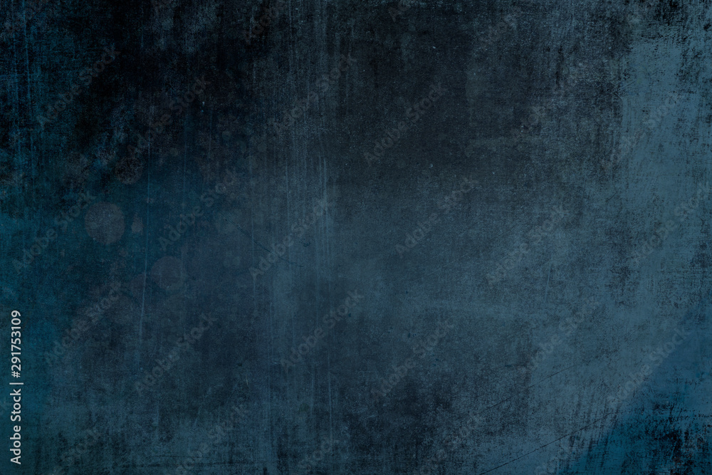 Distressed blue grungy wall background