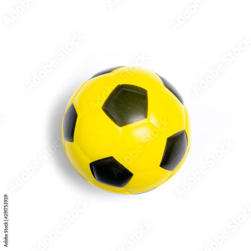 Small soccer ball on white background isolation  top view
