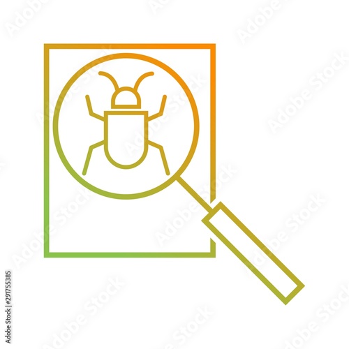 Beautiful detect Bug vector line icon photo