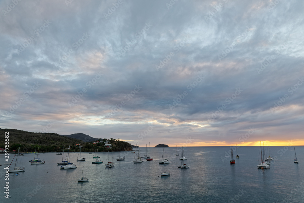 Fototapeta premium les Trois-Ilets, Martinique, FWI - Sunset in Anse Mitan