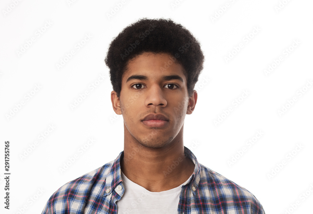 Portrait of serious african guy looking at camera Portrait of serious african guy looking at camera