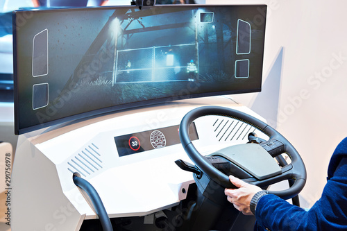 Truck driving simulator photo
