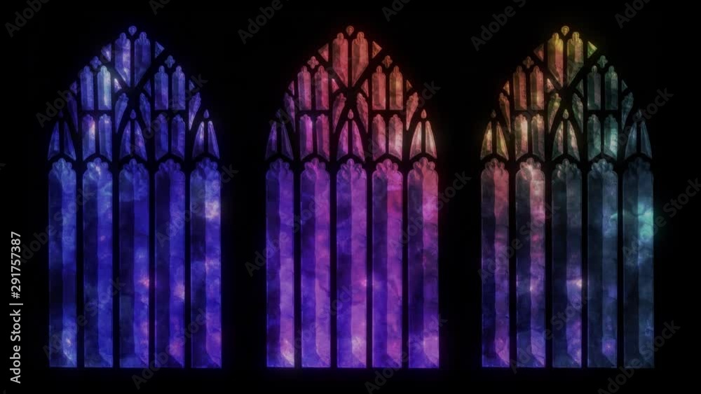 Colorful stained glass, animated background