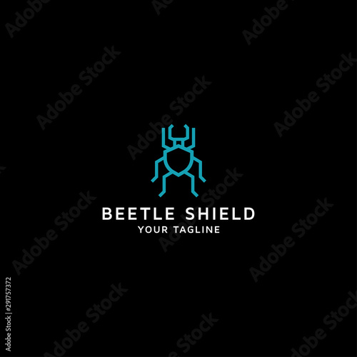 Beetle Shield Logo Icon Design Template. Secure, Data, Internet