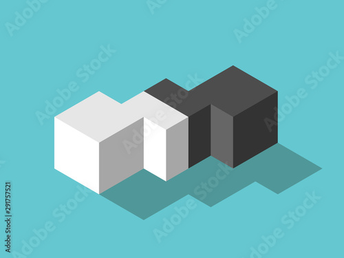 White, black, mediator cubes
