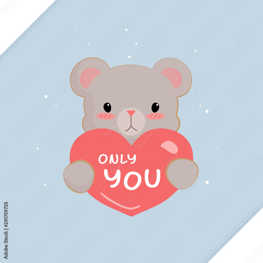 Teddy bear which is holding heart for Valentine's day. Teddy bear which is holding heart for Valentine's day.