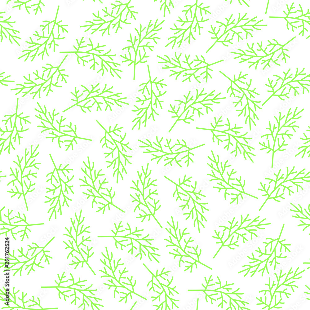 Beautiful vector seamlessgreen leaves pattern on white background