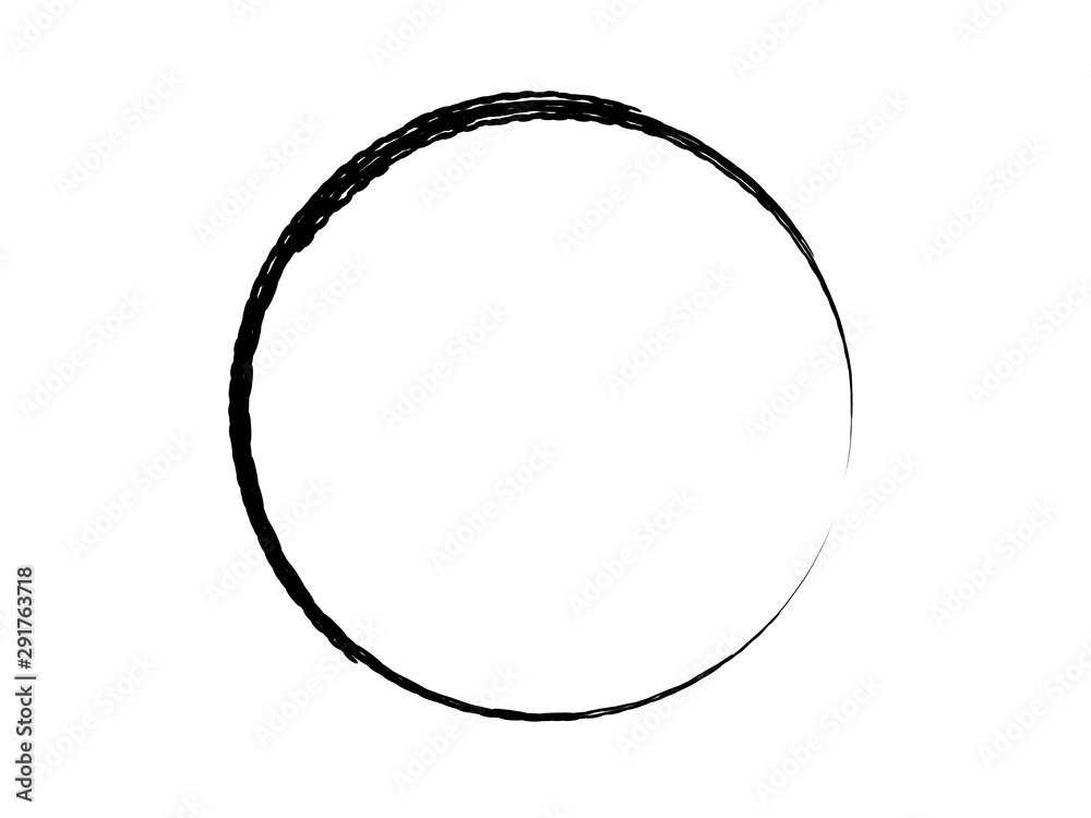 Grunge circle made with black paint using art brush. Grunge circle made with black paint using art brush.