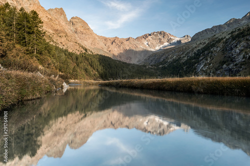 Wide angle landsscape in Alps mountains 