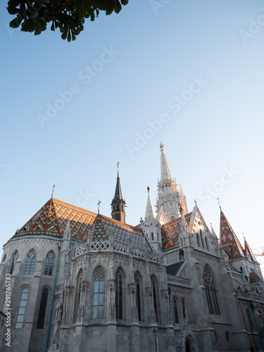 Huge Church in Budapest, Hungary called Matthiaskirche