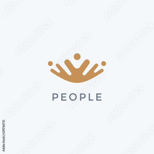 Canvas Print Minimalist creative people logo icon design modern style illustration