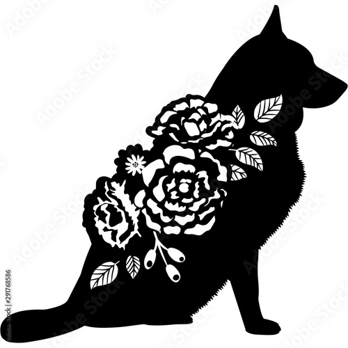 Norwegian Elkhound Silhouette Vector